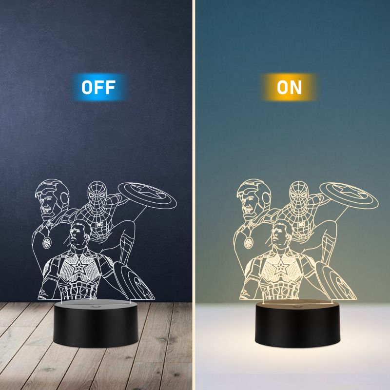Avengers Character's From Endgame Design Night Lamp